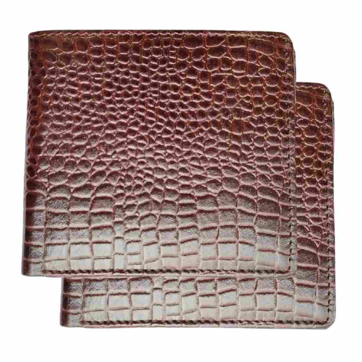 E2002 Crocodile Design Leather Wallets for men Pack of 2.