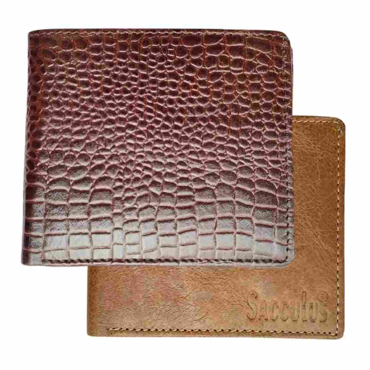 E2015 Genuine Leather Wallets for men Pack of 2