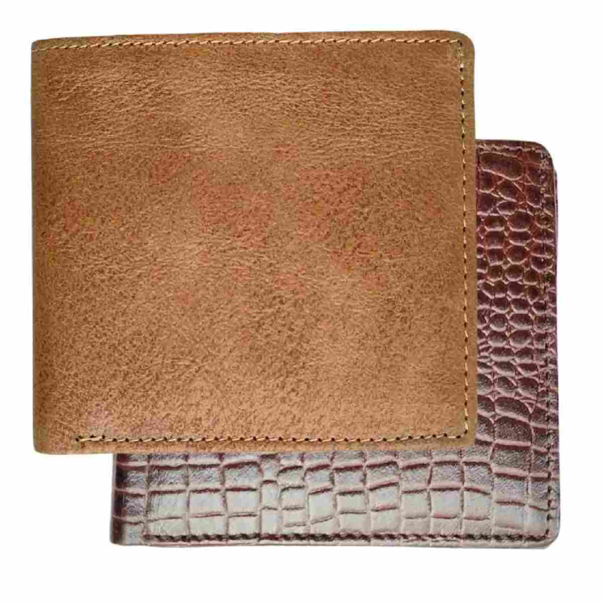 E2018 Genuine Leather Wallets for Men Pack of 2