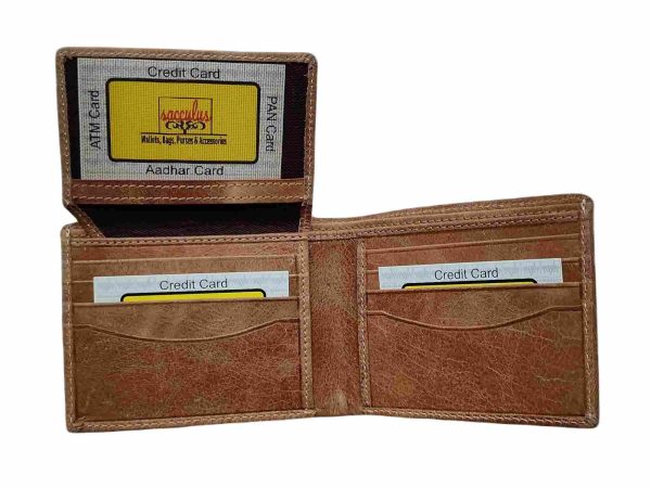 bi fold genuine leather wallets